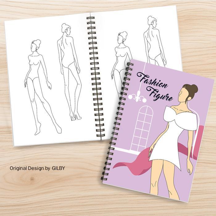 Buku Sketsa Gambar Desain Model Baju Pakaian Pria / Wanita