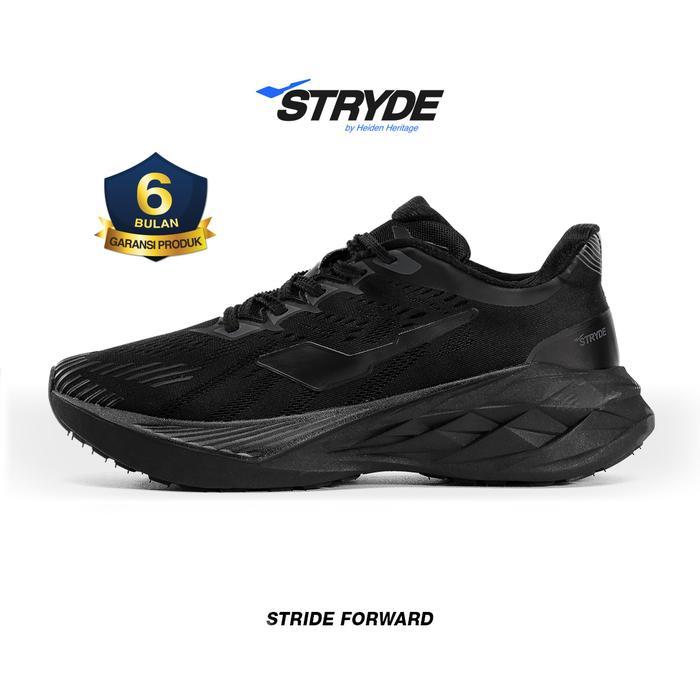 terlaris HEIDEN HERITAGE [HRTG] - STRYDE RAVEN - ULTRA BLACK - Sepatu Sport Running Sekolah Casual