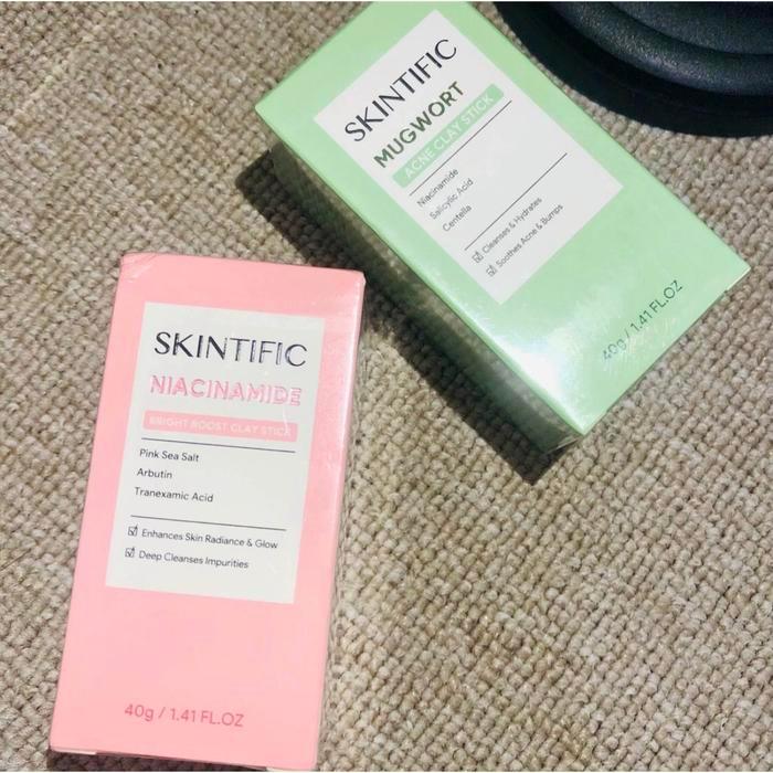 Paketan Skintific Mugwort Acne Clay Stick 40G Niacinamide Wajah