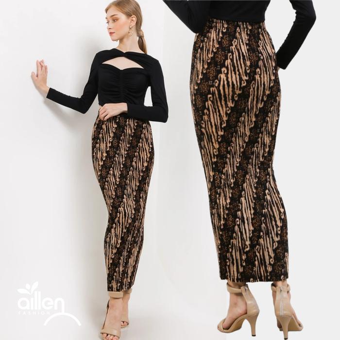 rok plisket batik ( pinggang karet )