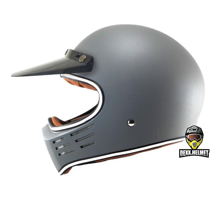 Helm Cakil Retro Jitsu Solid Original Full Face SNI Motor