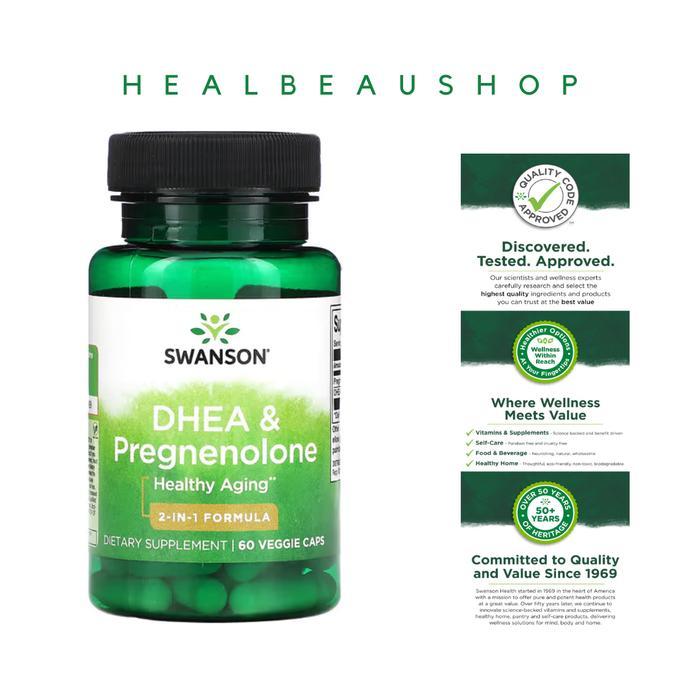 Swanson Dhea 25Mg Pregnenolone 100Mg 60Vcaps Penyeimbang Hormon Ori Usa