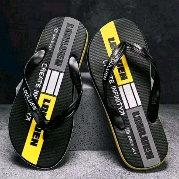 Sandal Pria Pria Distro Jepit Louluen Terbaru Sendal Red Mules Sandal Zuma Send Al Antiselip Yellow