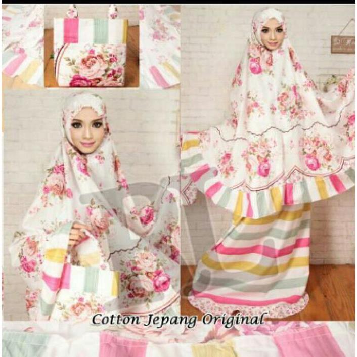 mukena katun jepang Dewasa pink rh