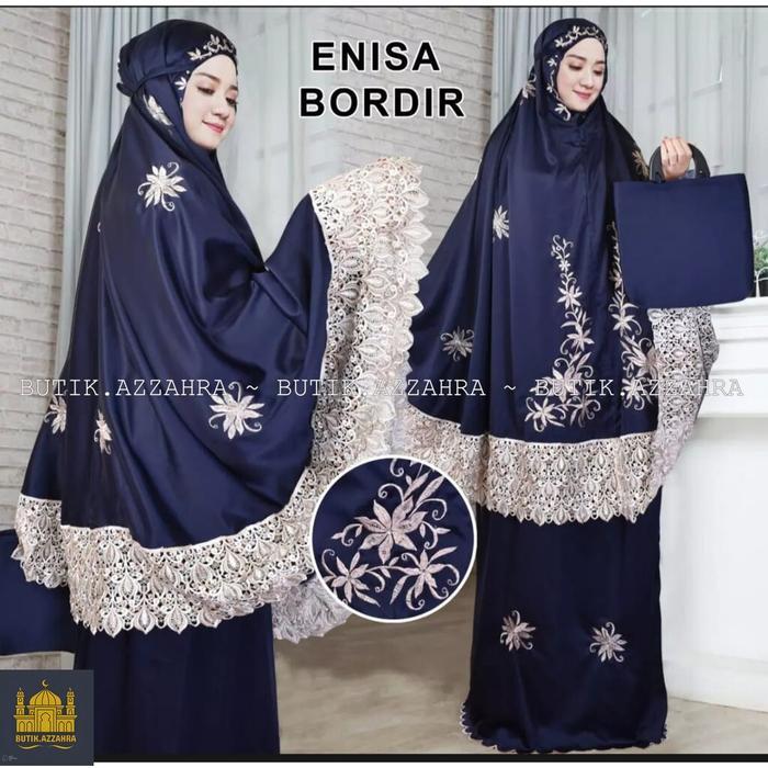 BUTIK.AZZAHRA MUKENA DEWASA ENISA LUNA MAYA RENDA BORDIR SITI KHADIJAH PASTEELENA Atasan Lembut