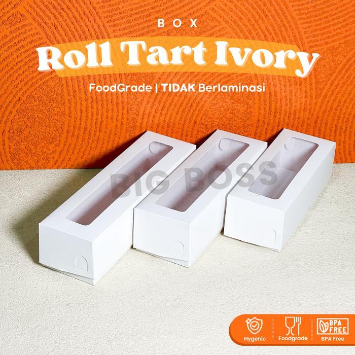 [ECER] Dus Box Bolu Gulung Ivory Window 22 26 30 / Box Hampers Bolu Gulung Roll Tart / Box Cake