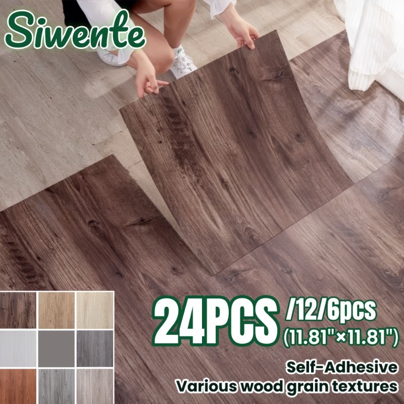 3D Wood Grain Self-Adhesive Vinyl Floor Wall Tiles Waterproof Anti-Slip Self-Adhesive Flooring