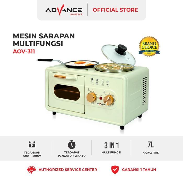 CODAdvance Peralatan Masak Serbaguna Mesin Sarapan Oven Listrik Pan Kompor Multifungsi 3 in 1 Sangat