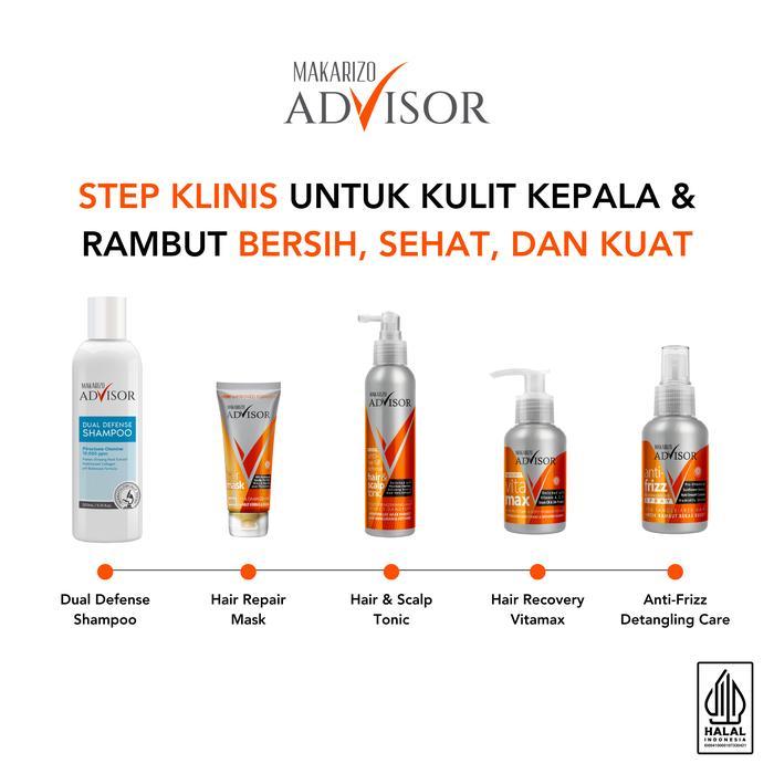 Makarizo Advisor Clinical Shampoo - Dual Defense Shampoo 200Ml / Sampo Rambut Rontok Dan Ketombe /