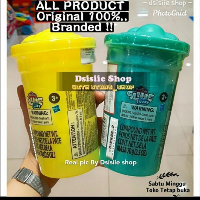 Playdoh Slime Fluff Yellow And Green Original / Mainan Slime Playdoh