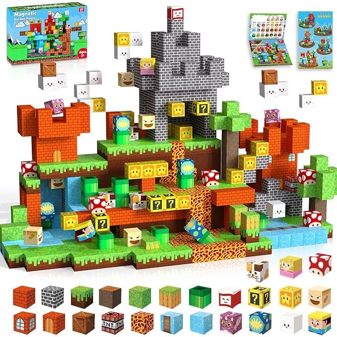 Magnetic Blocks - Build Mine Magnet World Magic Portal Set, Magnetic Tiles Building Blocks Toddler