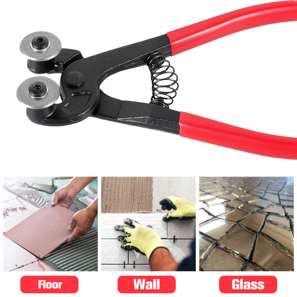 Glass Tile Nippers 8inch 200mm Heavy Duty Mosaic Nippers w/ Carbide Wheels Portable Tile Cutter Plie