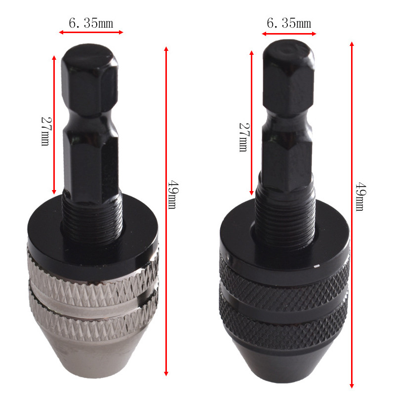Three-jaw Drill Bit Chuck Hexagonal Handle Electric Mill Collet Screwdriver Adapter Drill Collet Acc