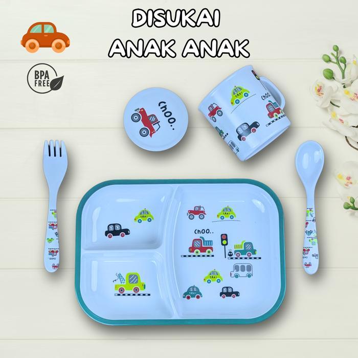 COD(SNI) Peralatan Makan Anak Set 4-Piece/Gift Box/Melamin/Hampers/Piring Bayi Baby/BPA