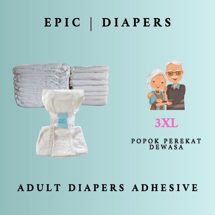Ready 3XL POPOK PEREKAT DEWASA ISI 10 PCS TAHAN 14 JAM popok dewasa jumbo popok jumbo Daya Serap
