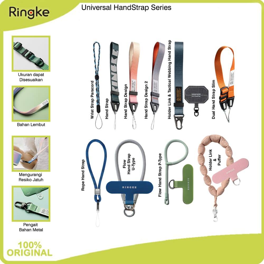 Ringke Gantungan Handphone Wrist Strap / HandStrap / Rope Hand Strap / Flow P-Type / U-Type / Tactic