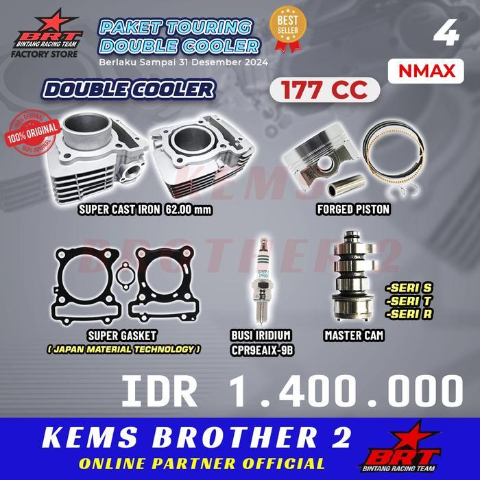 PAKET BORE UP BRT NMAX AEROX DOUBLE COOLER DAN NOKEN AS BRT FREE BUSI