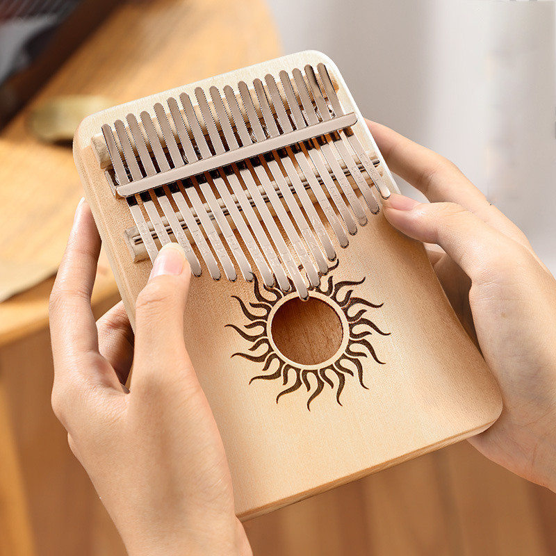 Hluru 17 Key Maple Kalimba 21 key Thumb Piano Portable Finger Piano for Beginner Mbira Gift for Kids