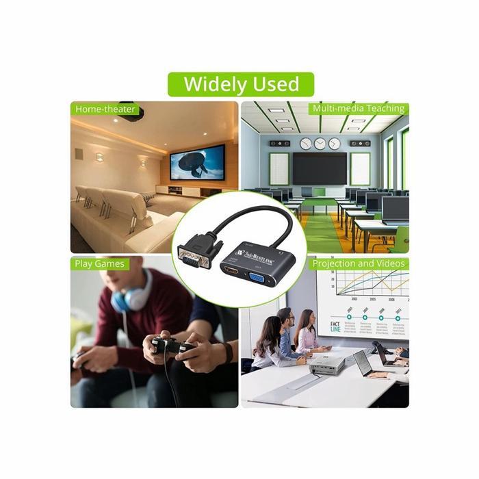 Converter Vga To Hdmi + Vga / Adapter Splitter Vga To Hdmi + Vga