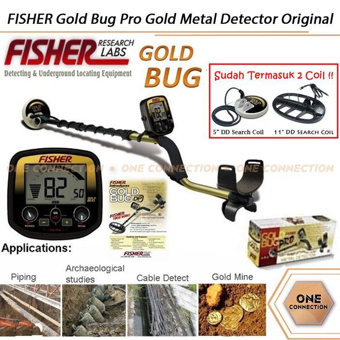 FISHER Gold Bug Pro Gold Silver Metal Detektor Detector Emas Logam ORI