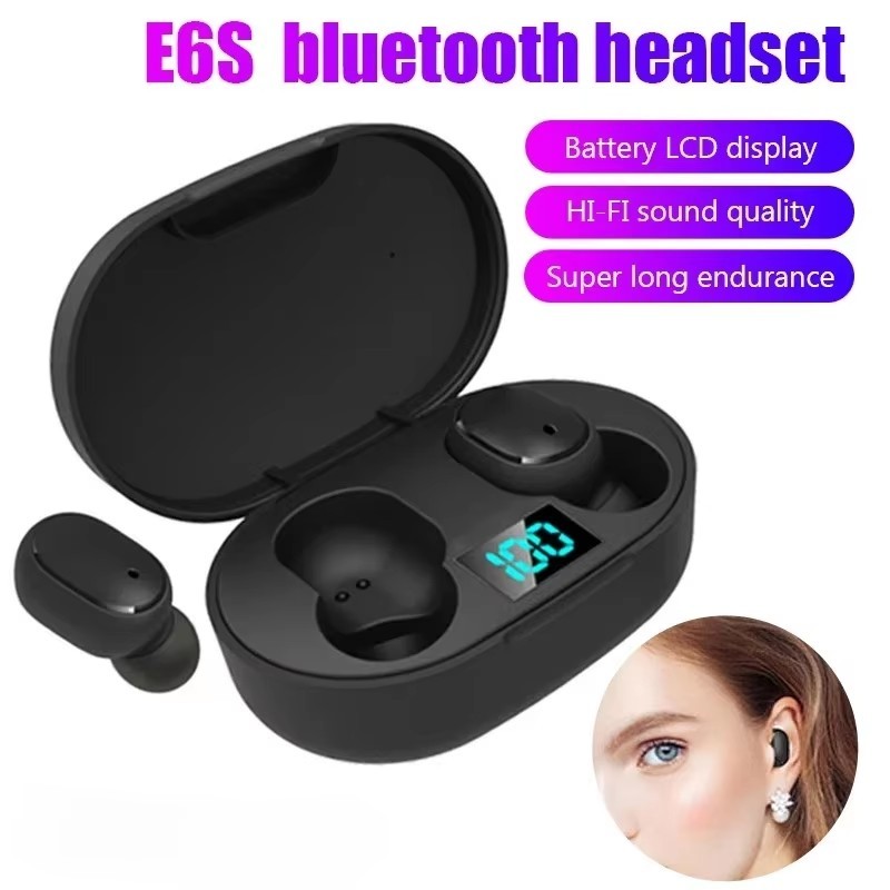 E6S Bluetooth Earphones Wireless Bluetooth Headset Cancelling Headsets With Microphone Headphones