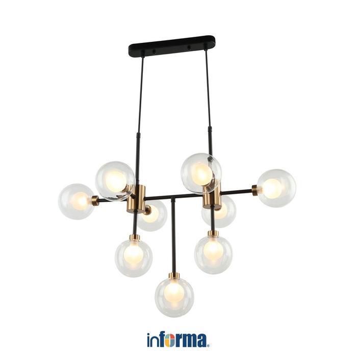 Informa Harel Lampu Gantung Hias 9L - Bronze Lampu Ruang Tamu Penerangan Rumah Minimalis Lampu Bola