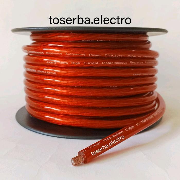 (COD) Kabel 4 AWG Setrum Power Aki Ground 4awg audio mobil Jual Meteran