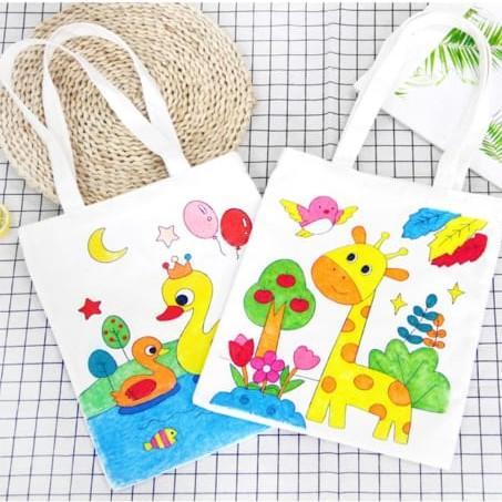 [Kt] Diy Mewarnai Tas Kanvas Painting Canvas Bag / Diy Mewarnai Tas