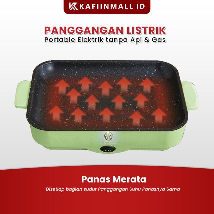 Kafiinmal Panggangan Multifungsi BBQ Elektrik Low Watt 300-600 WATT Panci Listrik Pemanggang Grill