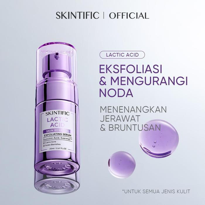 SKINTIFIC Exfoliating Serum Lactic Acid Skin Renewal Exfoliating Serum 20ml Peeling Wajah - Serum