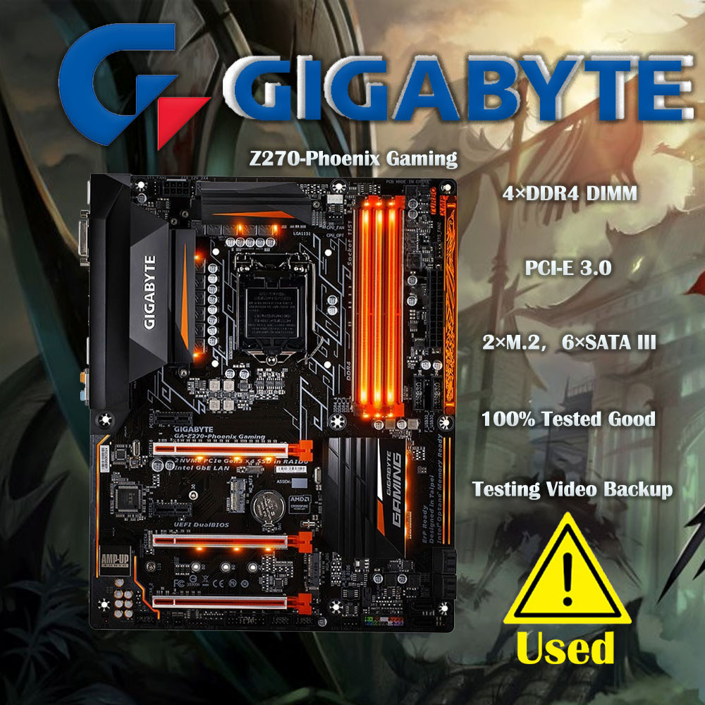 Gigabyte Ga-Z270-Phoenix Gaming Motherboard Z270 Socket Lga 1151 Ddr4 Support Cpu I7 6700K 7700K
