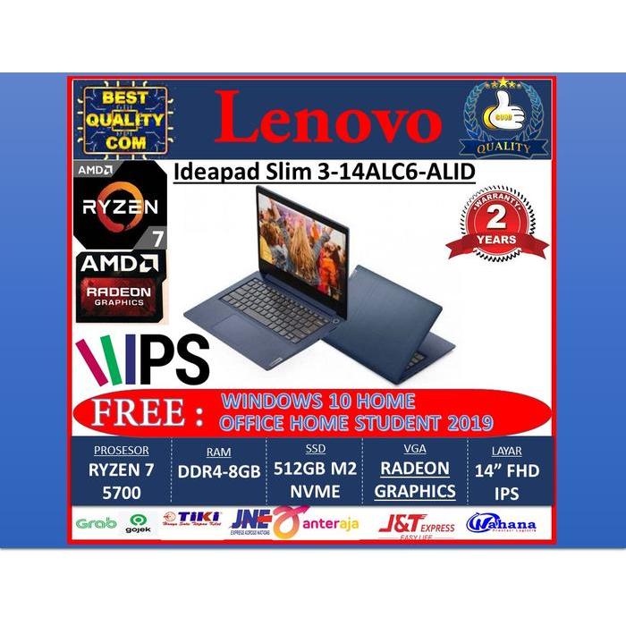 Lenovo IP 3 14ALC6 Ryzen 7 5700U/8GB/512 SSD/W10+OHS/14" FHD IPS