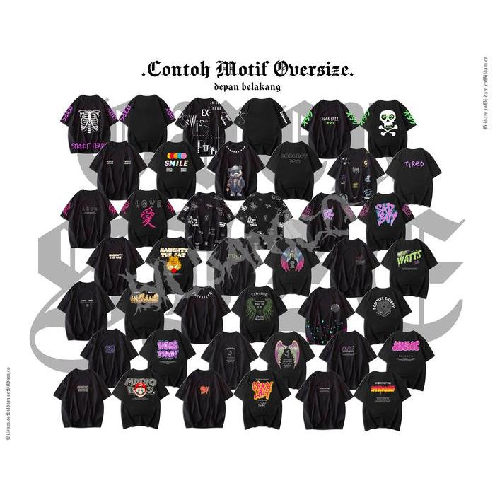 Premium 3Pcs Kaos Oversize Kaos Distro Pria Katun Santai Crew Neck V-Neck Slim-Fitting Polos Bunga