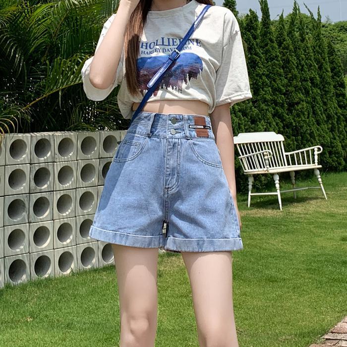 Premium Celana Jeans Pendek Wanita Hot Pants Wanita Jumbo Short Pants Hitam Highwaist Celana Pendek