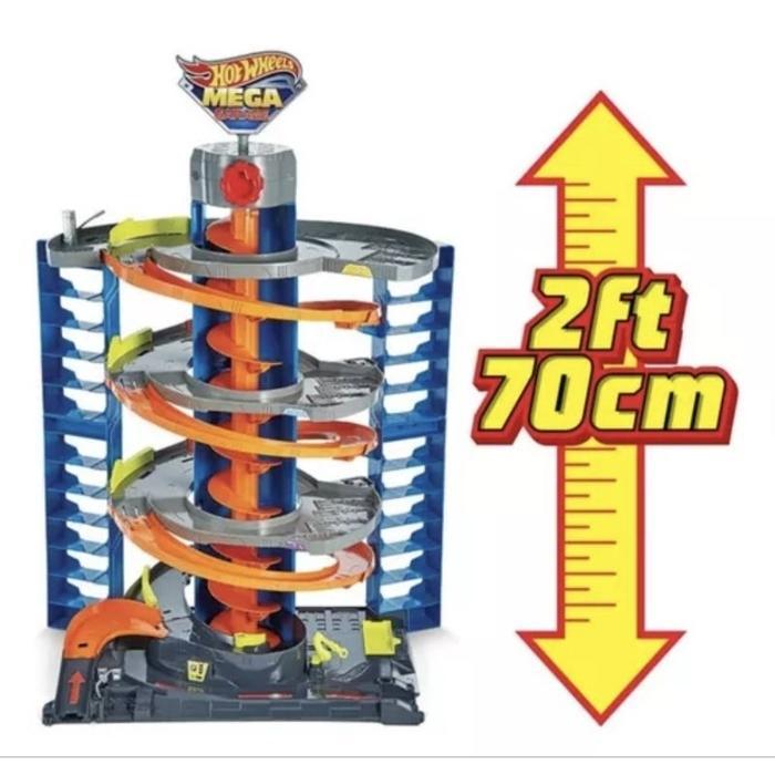 HOT WHEELS CITY POWER PARKING MEGA GARAGE PLAYSET WITH 1 VEHICLE HOTWHEELS MAINAN ANAK MOBIL BALAP