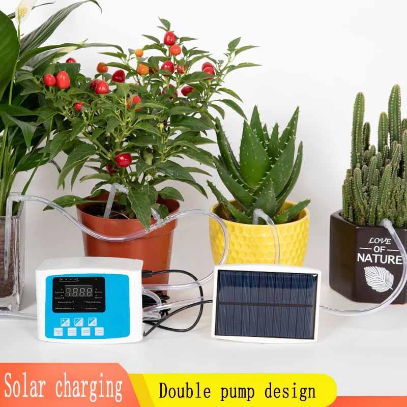 Solar Irrigation System Garden Automatic Drip Irrigation Kit Watering Timer Device Plant Irrigation