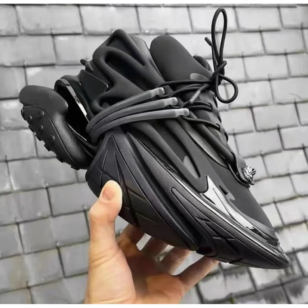 Flat Platform Daddy Shoes Women Patchwork Air Cushion Elastic Shoes Thick Sole Shock-Absorbing