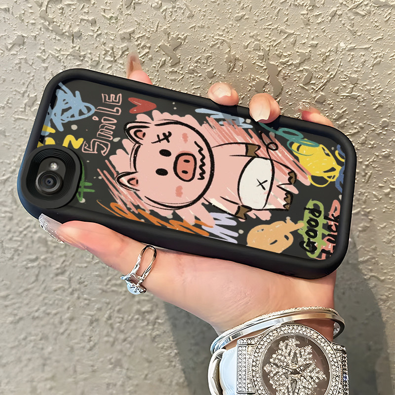Casing Hp Untuk VIVO Y66 Y67 V5 V5s V5 Lite Case Babi kecil kartun doodle Kasing Premium Silicone Fu