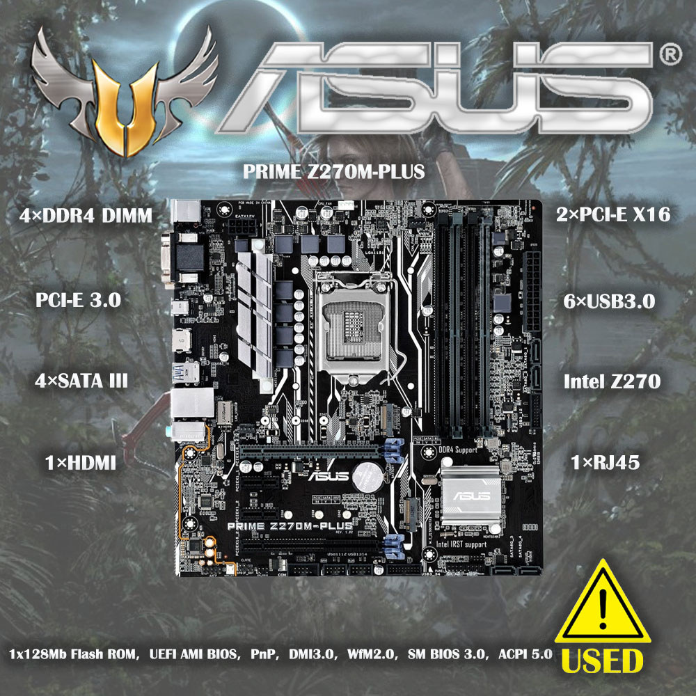ASUS PRIME Z270M-PLUS Motherboard 1151 Motherboard DDR4 Support Core i7 7700k Cpus Intel Z270 2M.2