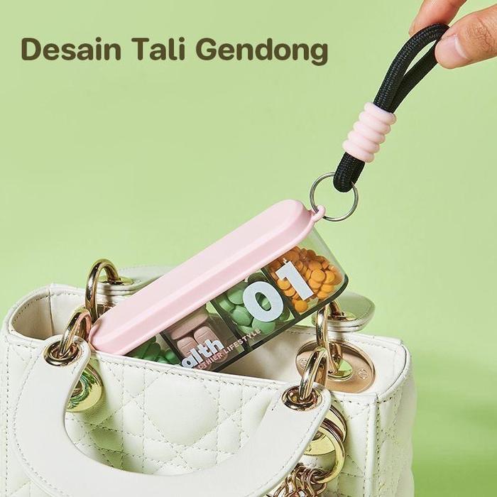 4 Sekat Kotak Obat Portabel Mini Kotak Obat / Tempat Penyimpanan Obat Sekat Box / Kotak Obat