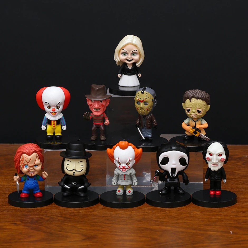 5Cm Set Jason Freddy Chucky Billy V Leatherface Q Ver Pvc Figures Toys Dolls