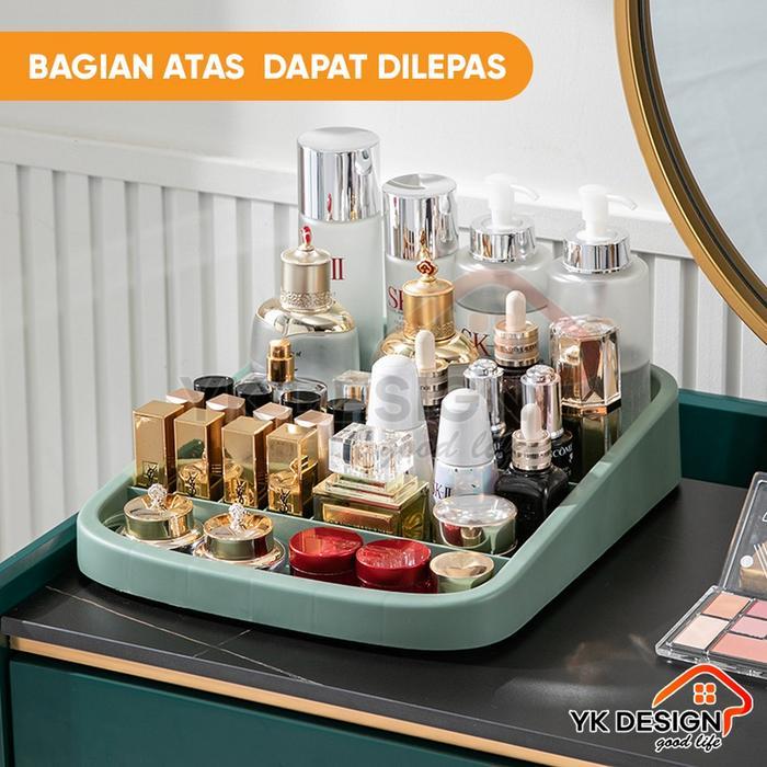 [Cod] Yk Design Rak Kosmetik Roda Tempat Kosmetik Tempat Penyimpanan Barang Kosmetik Mempunyai Roda