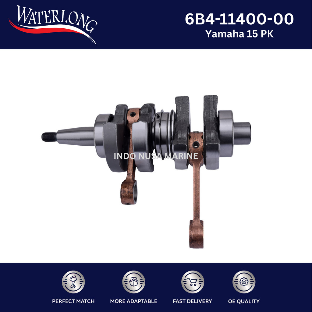 6B4-11400-00 Crankshaft Assy Kruk AS Yamaha 15PK SPAREPART OUTBOARD / SUKU CADANG MESIN TEMPEL WATER