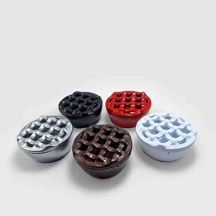 Asbak Rokok Bulat Tebal Asbak Aluminium Bulat Asbak Lubang Mewah Asbak Dekorasi Hotel ( Lubang 9,