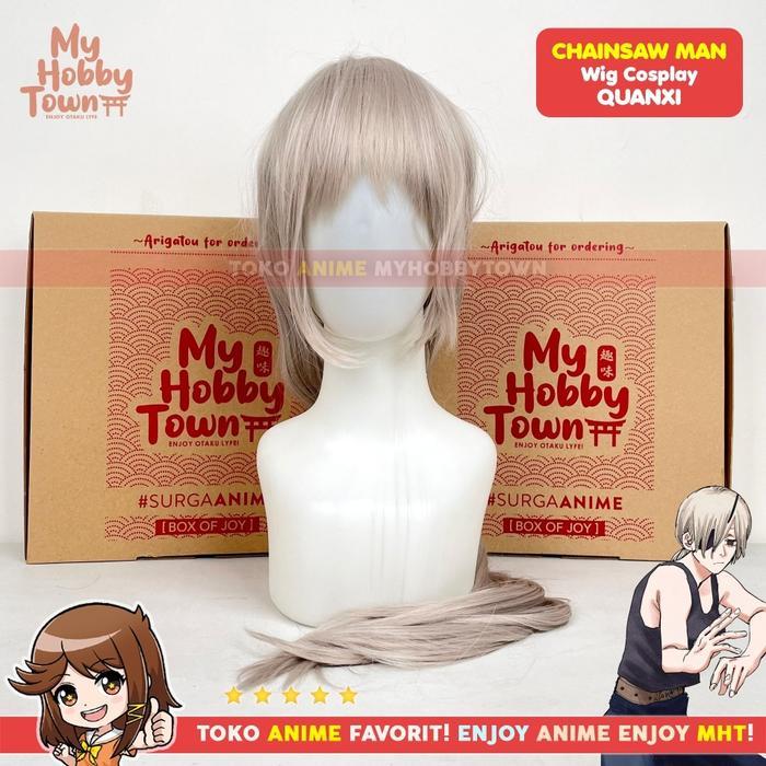 Wig Cosplay Anime Chainsaw Man : Quanxi