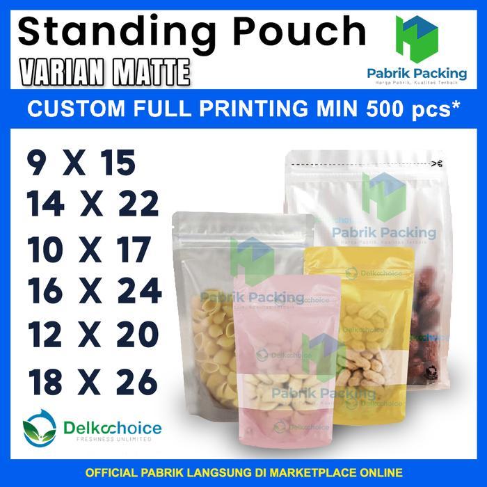 Plastik Klip Kemasan Makanan Standing Pouch VARIAN MATTE DELKOCHOICE