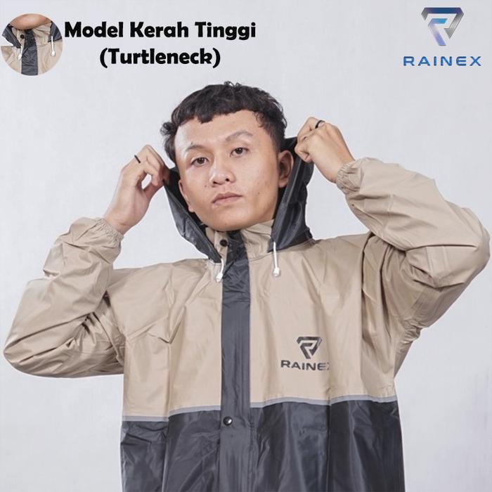 Jas Hujan Set Hoodie Premium Quality By Rainex Raincoat (Pria & Wanita) Anti Rembes,Desain Branded