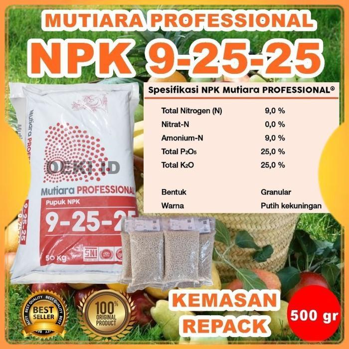 "New" Pupuk NPK Professional 9 25 25 Mutiara Meroke Profesional Repack 500gr