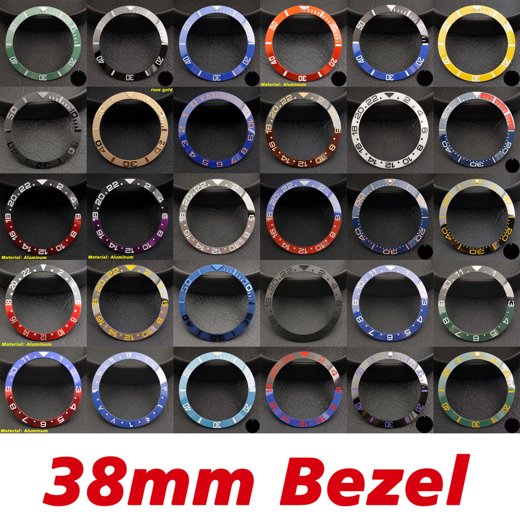 38Mm Ceramic Bezel Aluminum Bezel Insert Compatible With 40Mm Case Tilted Bezel Watch Accessories