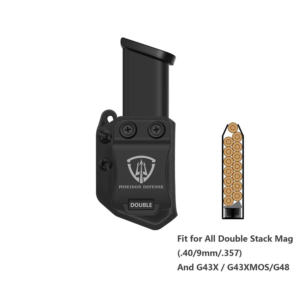 Poseidon Defense IWB OWB Multi-angle Pistol Mag Pouch Left Right Hand 9mm .40 .357 Magazine Handgun
